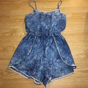 Creased Denim Romper